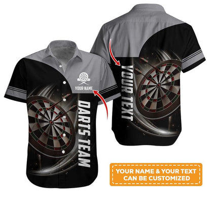 Customized Name & Text Darts Hawaiian Shirt, Personalized Darts Team Hawaiian Shirts For Summer - Gift For Darts Lovers, Darts Players Uniforms - Amzanimalsgift