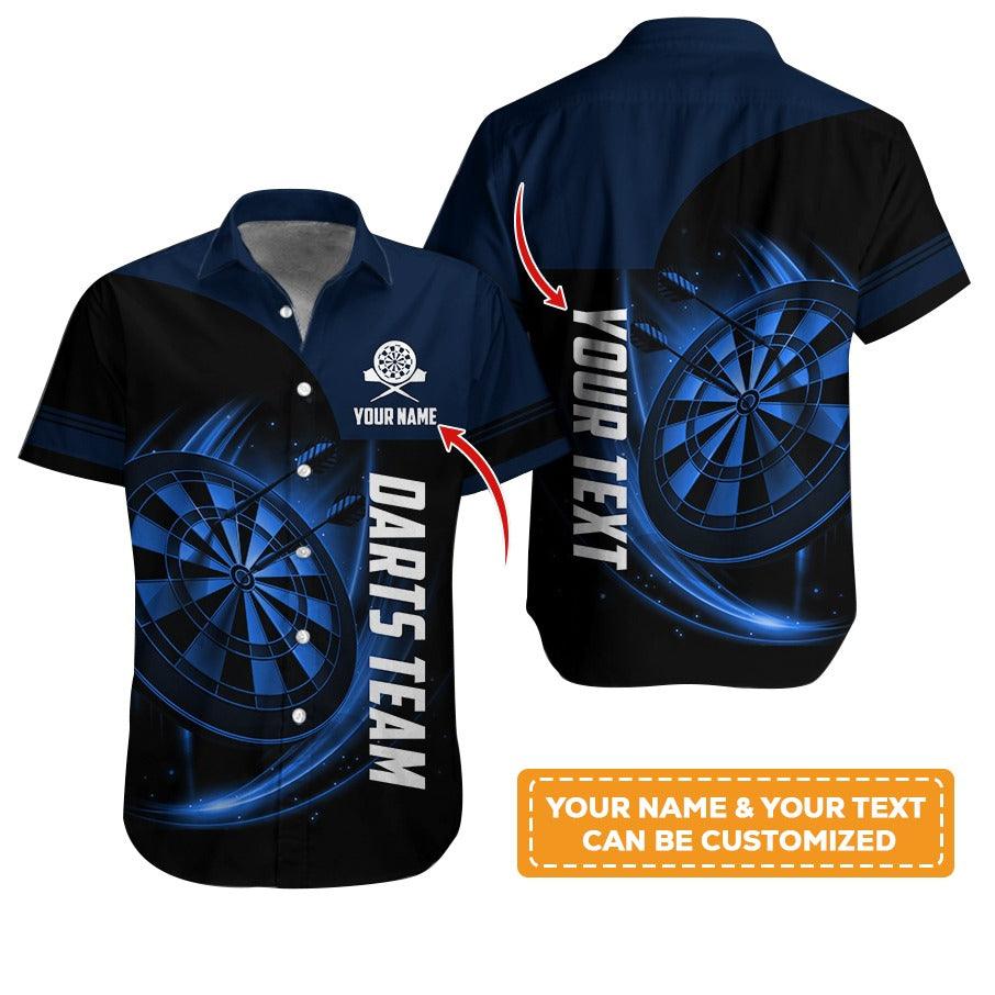 Customized Name & Text Darts Hawaiian Shirt, Personalized Darts Team Hawaiian Shirts For Summer - Gift For Darts Lovers, Darts Players Uniforms - Amzanimalsgift