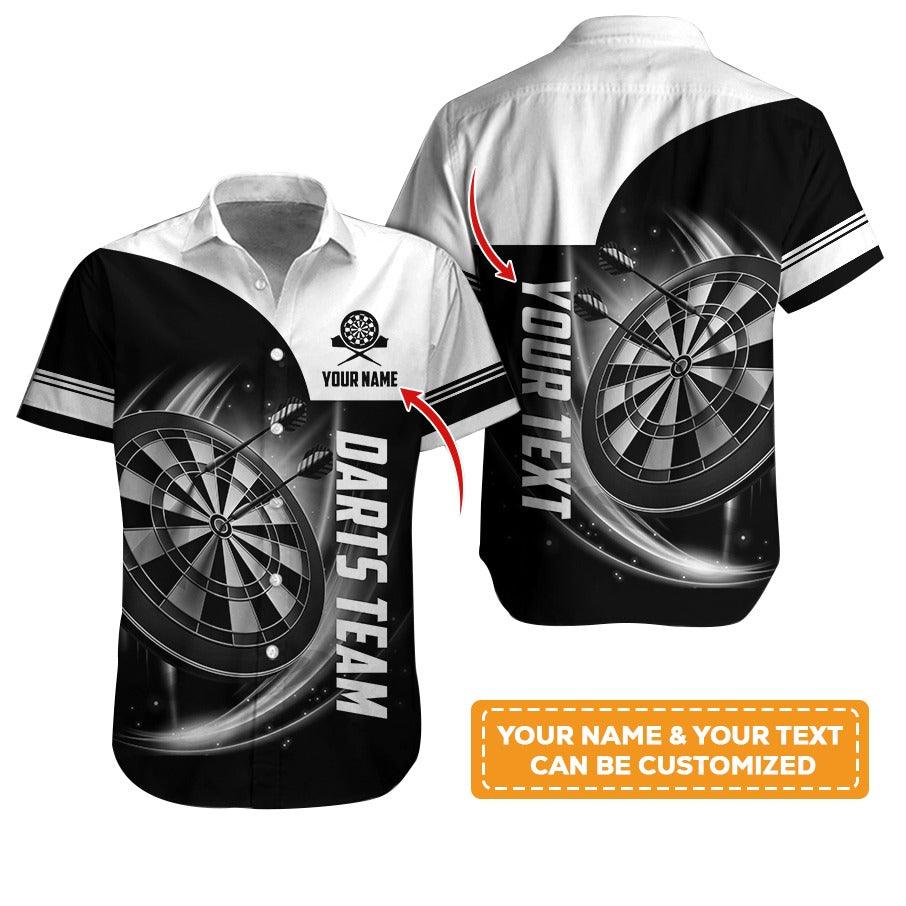 Customized Name & Text Darts Hawaiian Shirt, Personalized Darts Team Hawaiian Shirts For Summer - Gift For Darts Lovers, Darts Players Uniforms - Amzanimalsgift