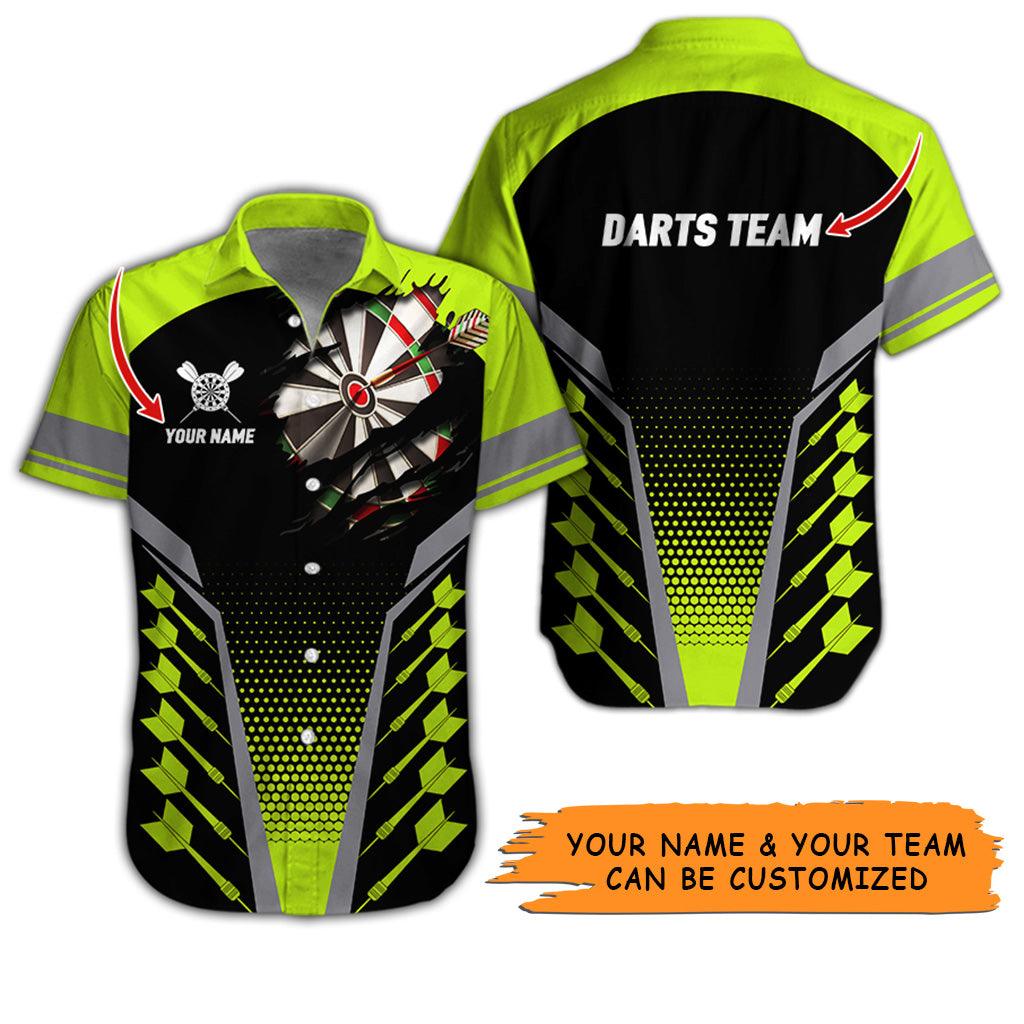 Customized Name And Text Darts Hawaiian Shirt, Personalized Darts Team Hawaiian Shirts - Gift For Darts Lovers, Darts Players Uniforms - Amzanimalsgift