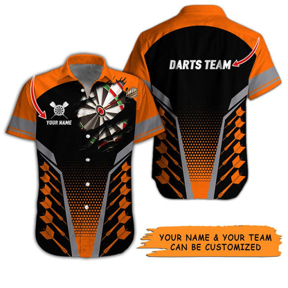 Customized Name And Text Darts Hawaiian Shirt, Personalized Darts Team Hawaiian Shirts - Gift For Darts Lovers, Darts Players Uniforms - Amzanimalsgift