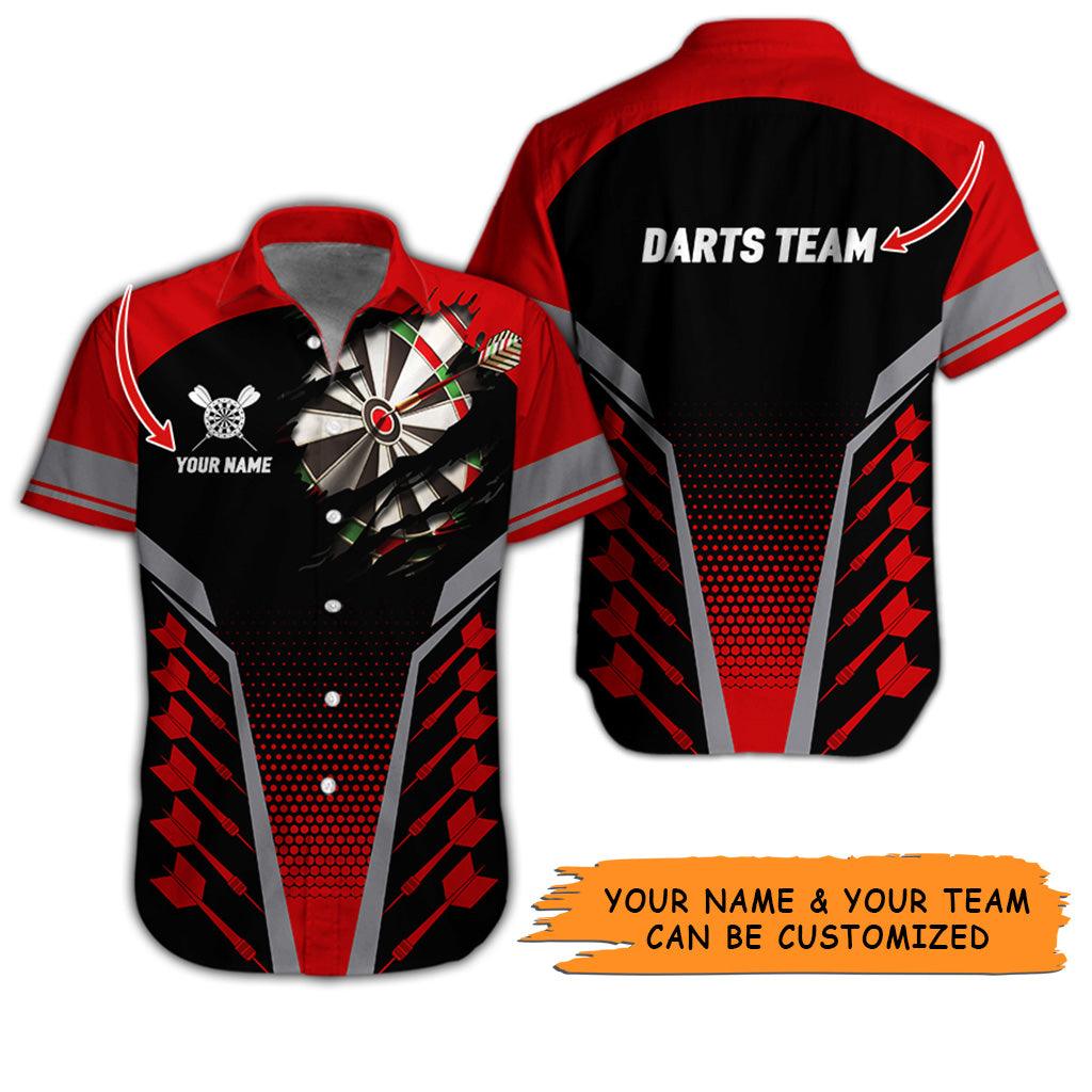 Customized Name And Text Darts Hawaiian Shirt, Personalized Darts Team Hawaiian Shirts - Gift For Darts Lovers, Darts Players Uniforms - Amzanimalsgift