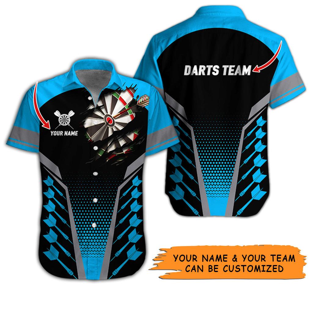 Customized Name And Text Darts Hawaiian Shirt, Personalized Darts Team Hawaiian Shirts - Gift For Darts Lovers, Darts Players Uniforms - Amzanimalsgift