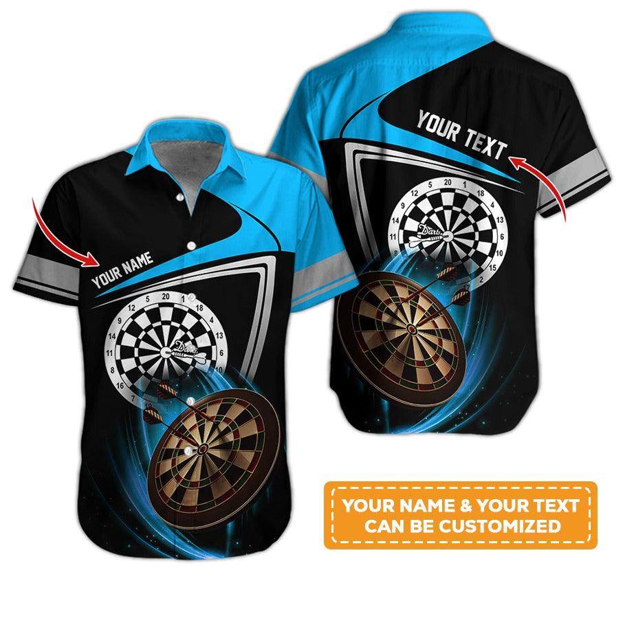 Customized Name & Text Darts Hawaiian Shirt, Personalized Darts Team Uniforms Hawaiian Shirts - Gift For Darts Lovers, Darts Players Uniforms - Amzanimalsgift