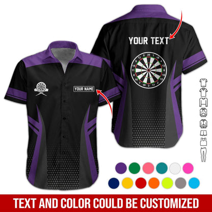 Customized Name & Text Darts Hawaiian Shirt, Personalized Name Darts Hawaiian Shirts - Gift For Darts Lovers, Darts Players Uniforms - Amzanimalsgift