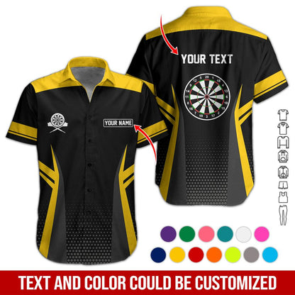 Customized Name & Text Darts Hawaiian Shirt, Personalized Name Darts Hawaiian Shirts - Gift For Darts Lovers, Darts Players Uniforms - Amzanimalsgift