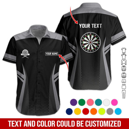 Customized Name & Text Darts Hawaiian Shirt, Personalized Name Darts Hawaiian Shirts - Gift For Darts Lovers, Darts Players Uniforms - Amzanimalsgift