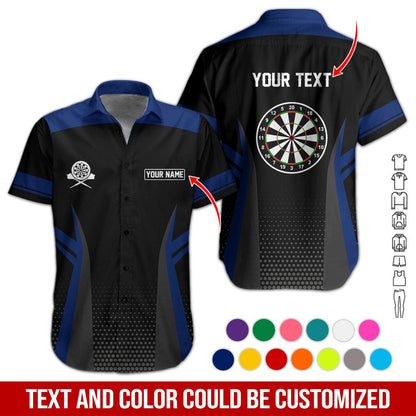 Customized Name & Text Darts Hawaiian Shirt, Personalized Name Darts Hawaiian Shirts - Gift For Darts Lovers, Darts Players Uniforms - Amzanimalsgift