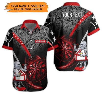 Customized Name & Text Darts Hawaiian Shirt, Personalized Name Darts Throwing Dad Hawaiian Shirts - Gift For Darts Lovers, Darts Players Uniforms - Amzanimalsgift