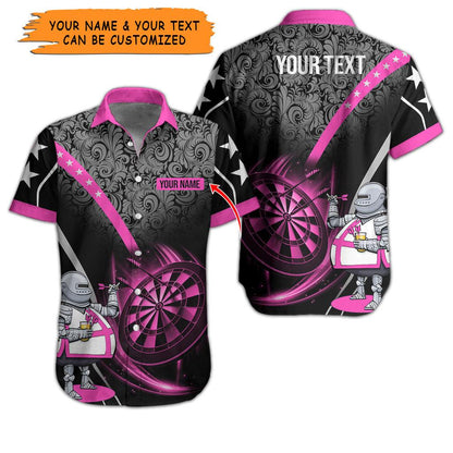 Customized Name & Text Darts Hawaiian Shirt, Personalized Name Darts Throwing Dad Hawaiian Shirts - Gift For Darts Lovers, Darts Players Uniforms - Amzanimalsgift