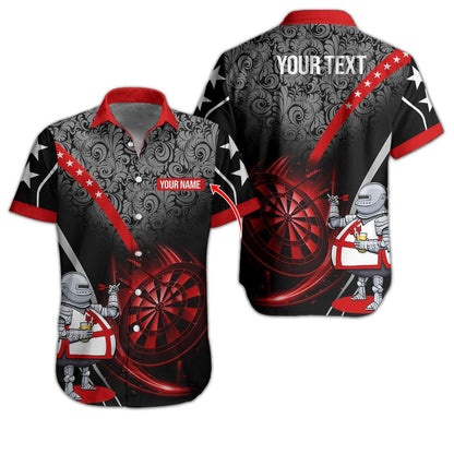 Customized Name & Text Darts Hawaiian Shirt, Personalized Name Darts Throwing Dad Hawaiian Shirts - Gift For Darts Lovers, Darts Players Uniforms - Amzanimalsgift