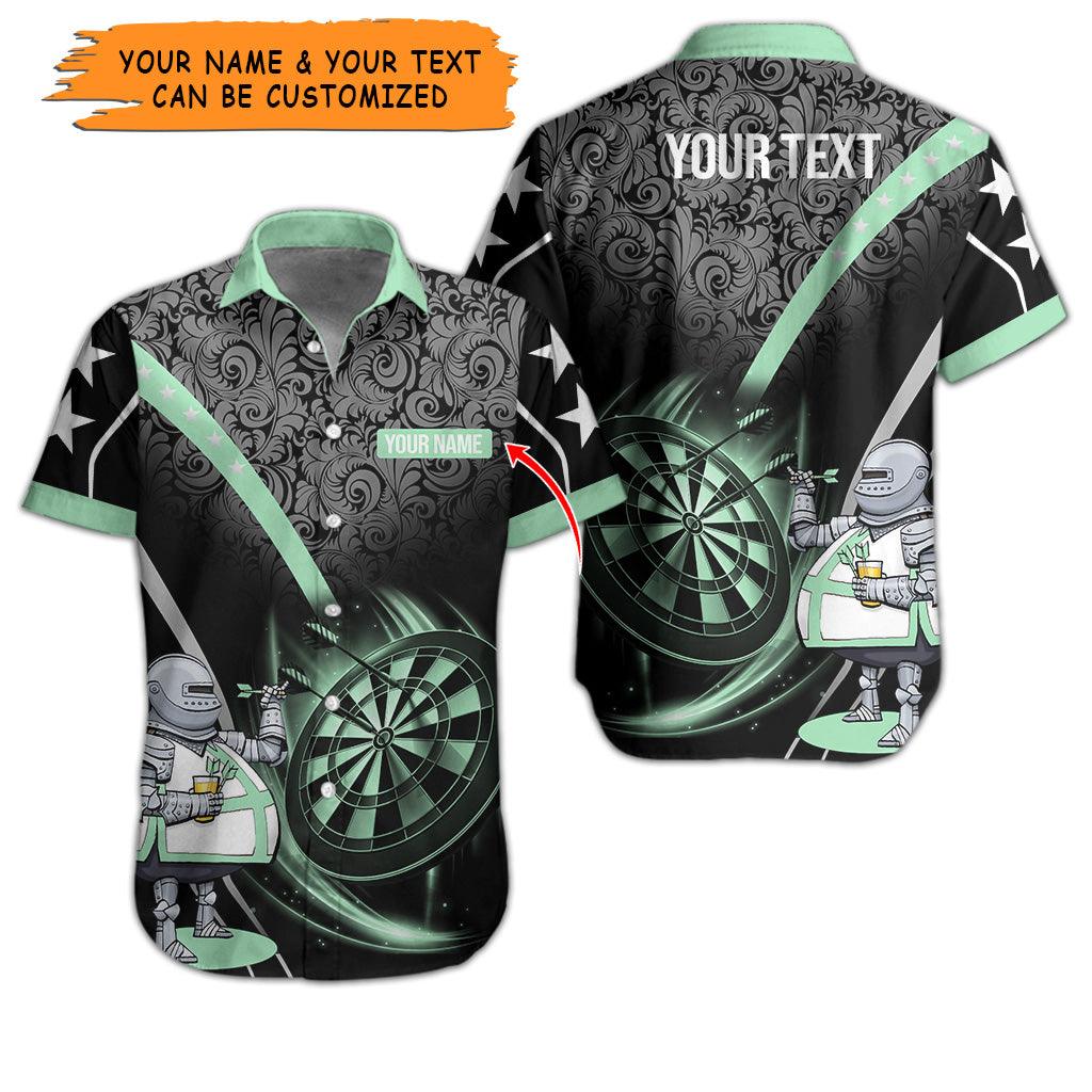 Customized Name & Text Darts Hawaiian Shirt, Personalized Name Darts Throwing Dad Hawaiian Shirts - Gift For Darts Lovers, Darts Players Uniforms - Amzanimalsgift