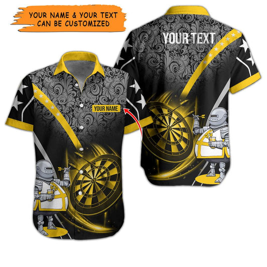 Customized Name & Text Darts Hawaiian Shirt, Personalized Name Darts Throwing Dad Hawaiian Shirts - Gift For Darts Lovers, Darts Players Uniforms - Amzanimalsgift