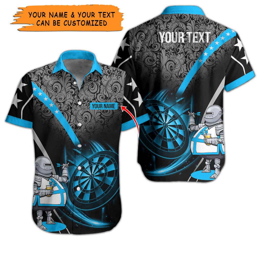 Customized Name & Text Darts Hawaiian Shirt, Personalized Name Darts Throwing Dad Hawaiian Shirts - Gift For Darts Lovers, Darts Players Uniforms - Amzanimalsgift