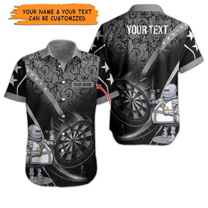 Customized Name & Text Darts Hawaiian Shirt, Personalized Name Darts Throwing Dad Hawaiian Shirts - Gift For Darts Lovers, Darts Players Uniforms - Amzanimalsgift