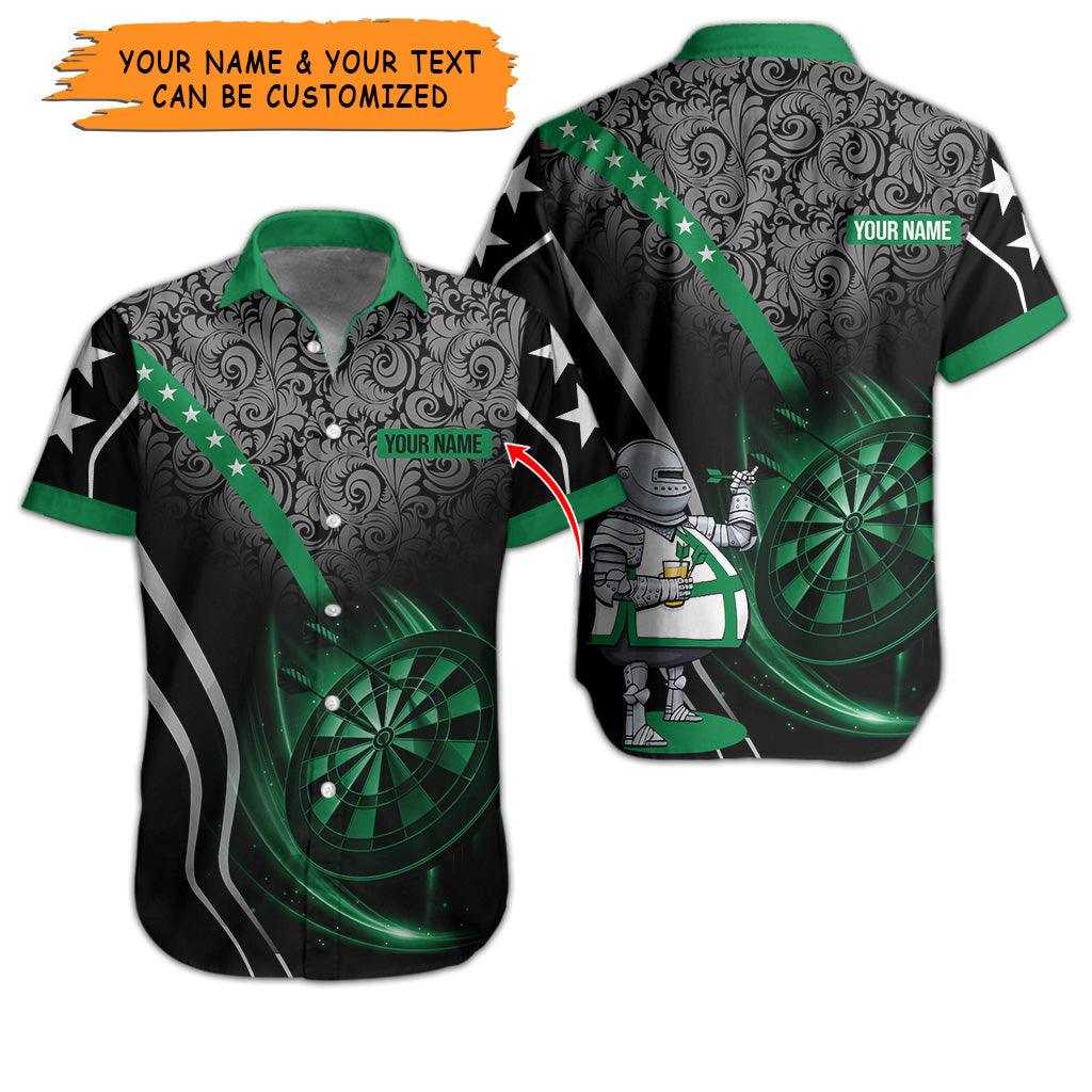 Customized Name & Text Darts Hawaiian Shirt, Personalized Name Darts Throwing Dad Hawaiian Shirts - Gift For Darts Lovers, Darts Players Uniforms - Amzanimalsgift