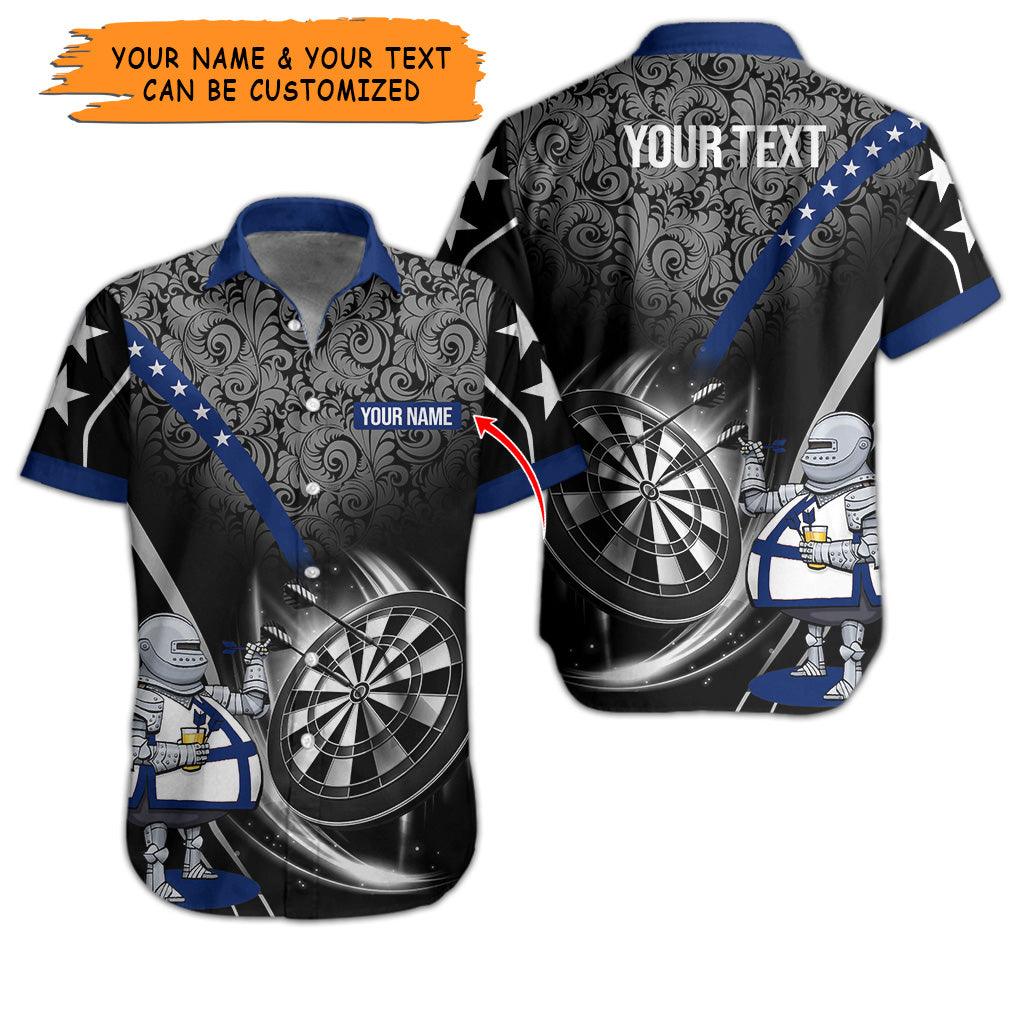 Customized Name & Text Darts Hawaiian Shirt, Personalized Name Darts Throwing Dad Hawaiian Shirts - Gift For Darts Lovers, Darts Players Uniforms - Amzanimalsgift