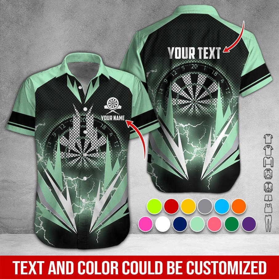 Customized Name & Text Darts Hawaiian Shirt, Thunder Lighting Darts Personalized Darts Hawaiian Shirts - Gift For Darts Lovers, Darts Players Uniforms - Amzanimalsgift