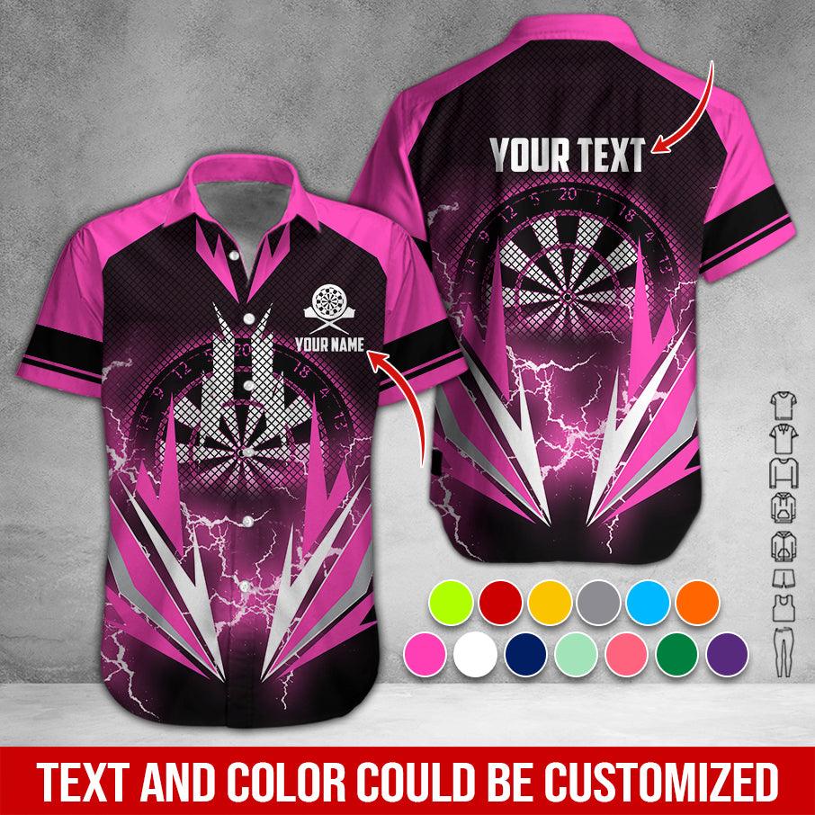 Customized Name & Text Darts Hawaiian Shirt, Thunder Lighting Darts Personalized Darts Hawaiian Shirts - Gift For Darts Lovers, Darts Players Uniforms - Amzanimalsgift