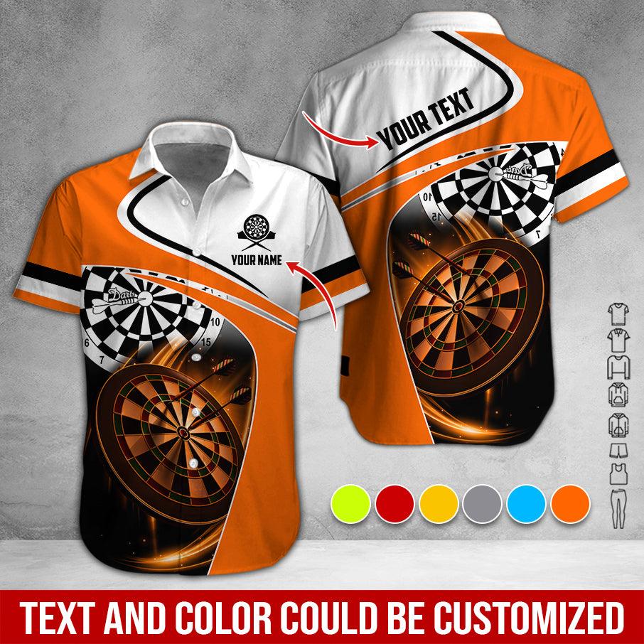 Customized Name & Text Darts Hawaiian Shirts, Dartboard Personalized Name Darts Uniforms Aloha Shirt - Gift For Darts Lovers, Darts Players - Amzanimalsgift