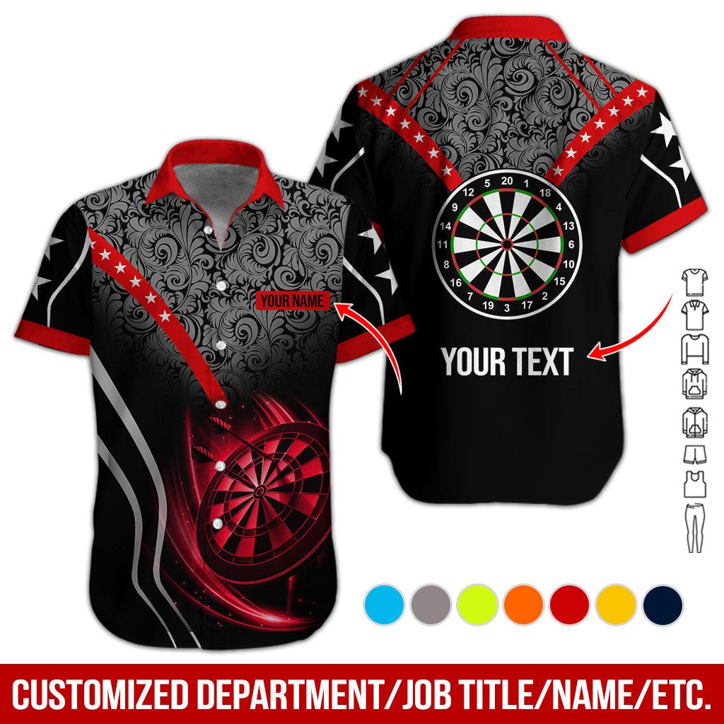 Customized Name & Text Darts Hawaiian Shirts, Personalized Name Darts Team Aloha Shirt For Men & Women - Gift For Darts Lovers, Darts Players - Amzanimalsgift