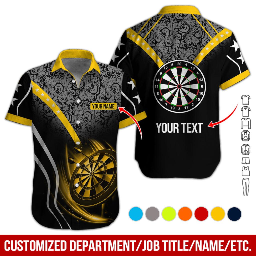 Customized Name & Text Darts Hawaiian Shirts, Personalized Name Darts Team Aloha Shirt For Men & Women - Gift For Darts Lovers, Darts Players - Amzanimalsgift