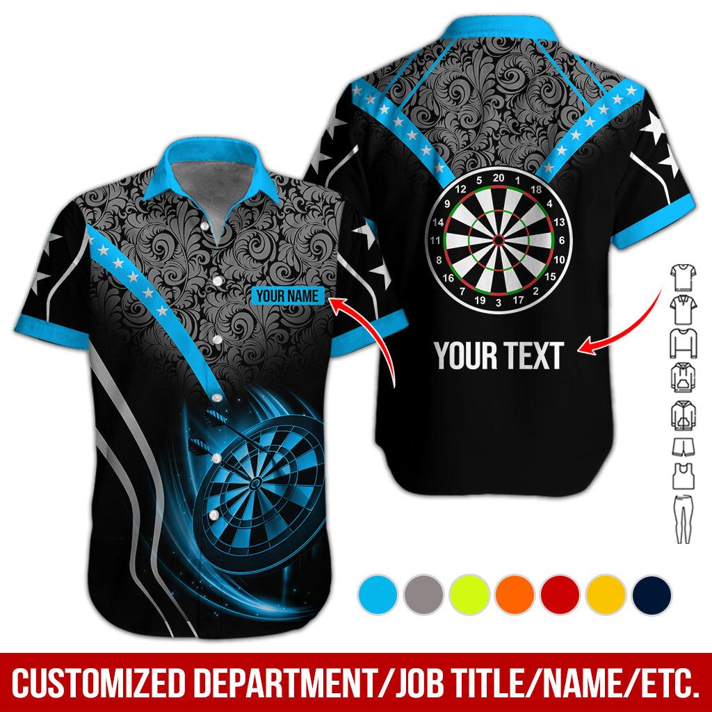 Customized Name & Text Darts Hawaiian Shirts, Personalized Name Darts Team Aloha Shirt For Men & Women - Gift For Darts Lovers, Darts Players - Amzanimalsgift