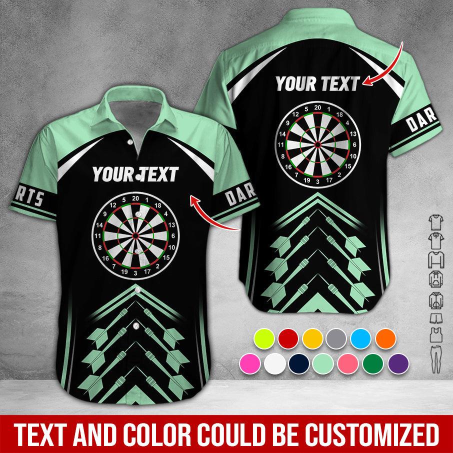 Customized Name & Text Darts Hawaiian Shirts, Personalized Name Darts Team Uniforms Aloha Shirt For Men & Women - Gift For Darts Lovers, Darts Players - Amzanimalsgift