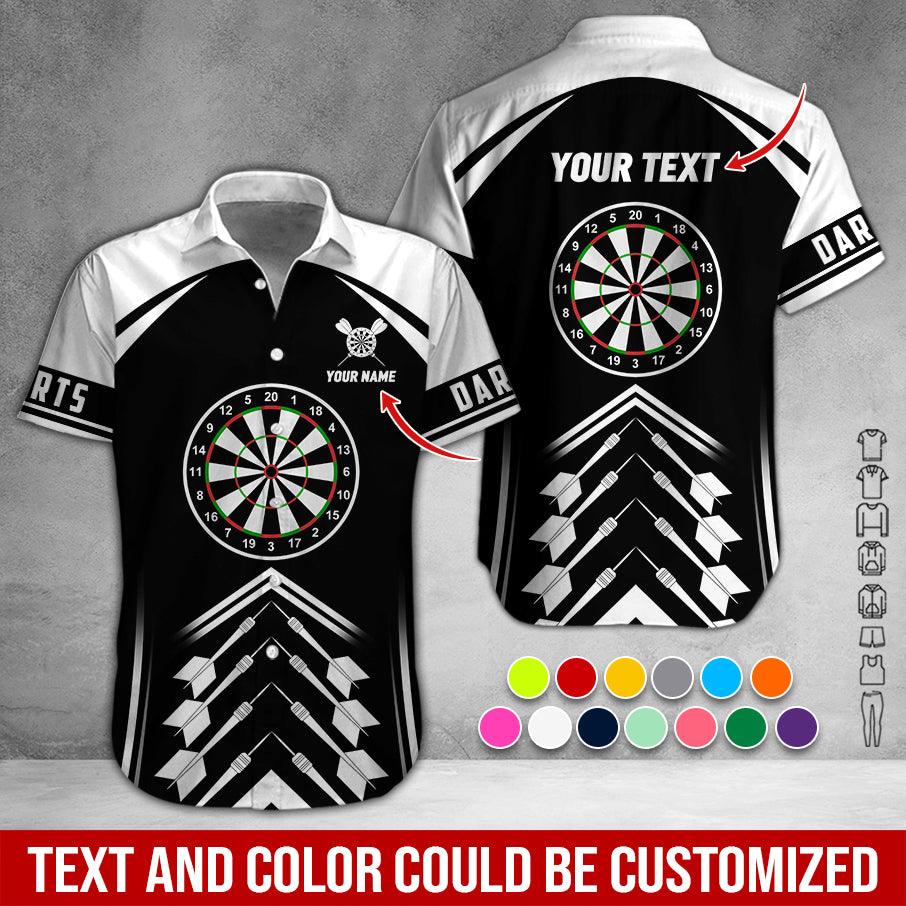 Customized Name & Text Darts Hawaiian Shirts, Personalized Name Darts Team Uniforms Aloha Shirt For Men & Women - Gift For Darts Lovers, Darts Players - Amzanimalsgift