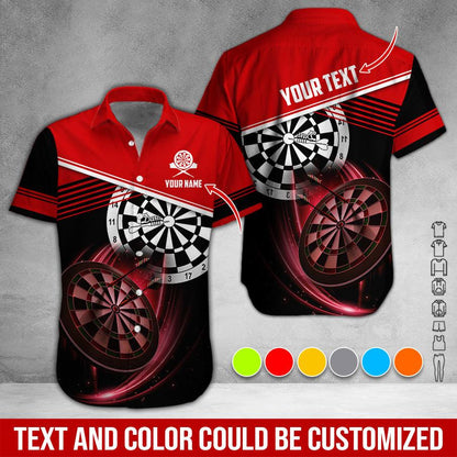 Customized Name & Text Darts Hawaiian Shirts, Personalized Name Darts Uniforms Aloha Shirt For Men & Women - Gift For Darts Lovers, Darts Players - Amzanimalsgift