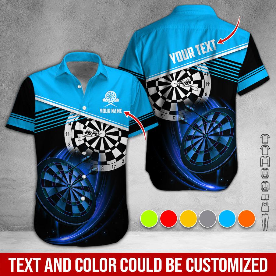 Customized Name & Text Darts Hawaiian Shirts, Personalized Name Darts Uniforms Aloha Shirt For Men & Women - Gift For Darts Lovers, Darts Players - Amzanimalsgift