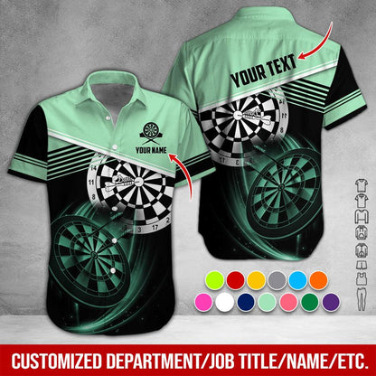 Customized Name & Text Darts Hawaiian Shirts, Personalized Name Darts Uniforms Aloha Shirt For Men & Women - Gift For Darts Lovers, Darts Players - Amzanimalsgift