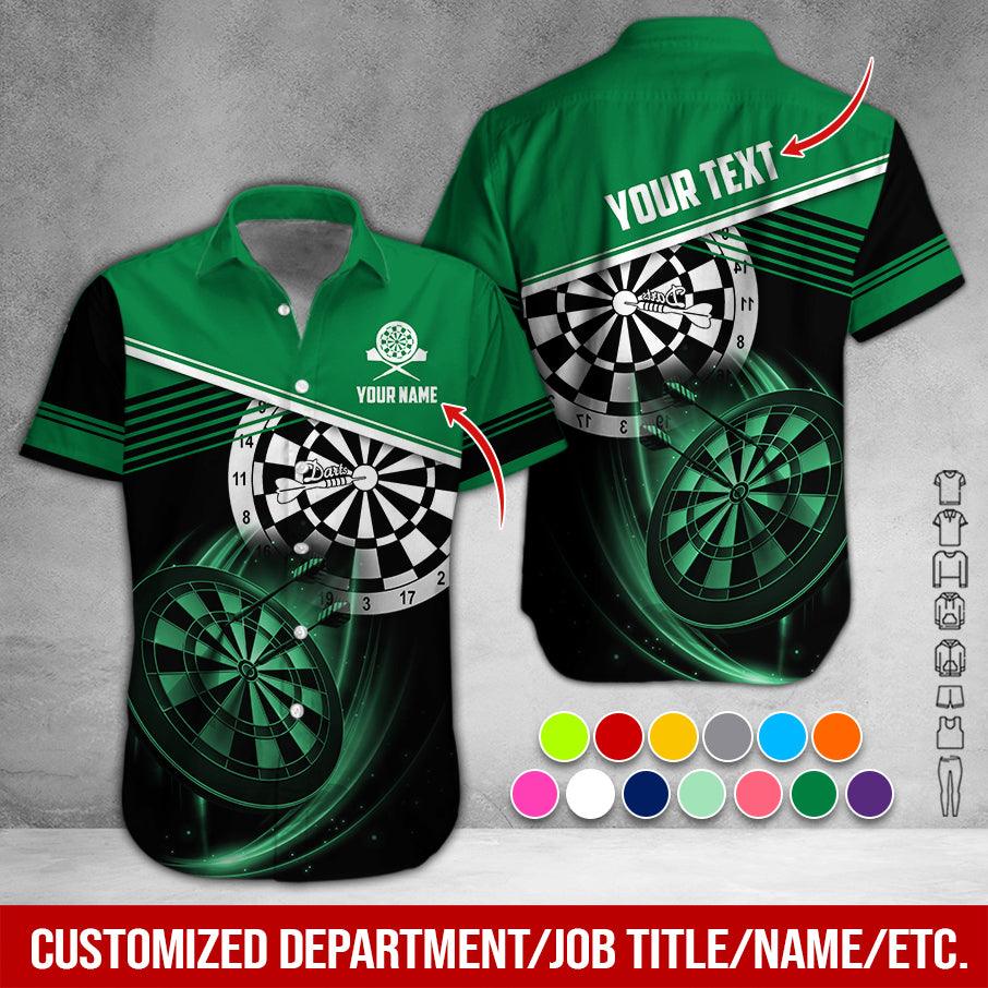 Customized Name & Text Darts Hawaiian Shirts, Personalized Name Darts Uniforms Aloha Shirt For Men & Women - Gift For Darts Lovers, Darts Players - Amzanimalsgift