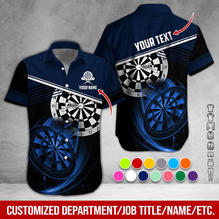 Customized Name & Text Darts Hawaiian Shirts, Personalized Name Darts Uniforms Aloha Shirt For Men & Women - Gift For Darts Lovers, Darts Team Players - Amzanimalsgift