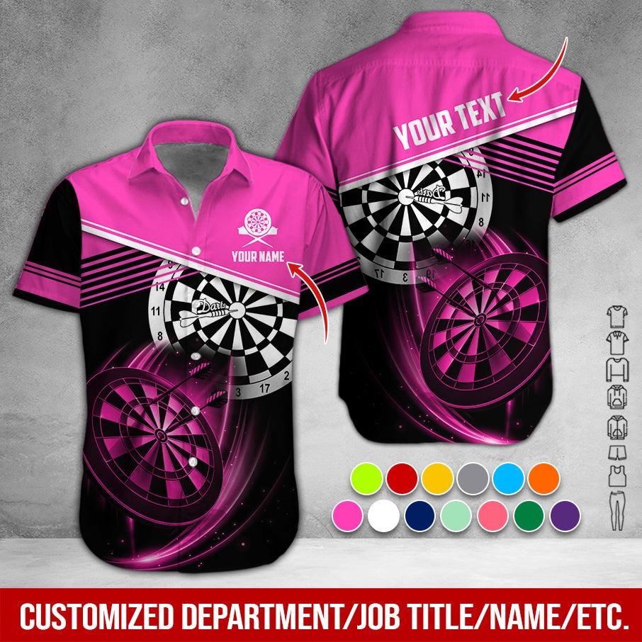 Customized Name & Text Darts Hawaiian Shirts, Personalized Name Darts Uniforms Aloha Shirt For Men & Women - Gift For Darts Lovers, Darts Team Players - Amzanimalsgift