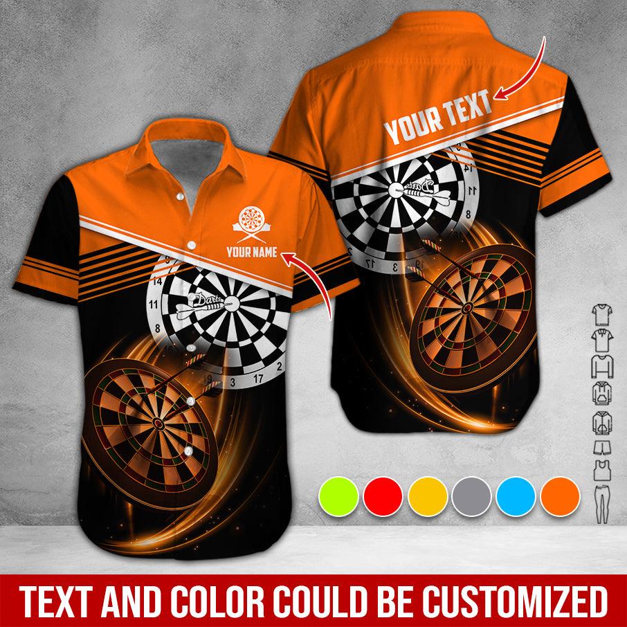 Customized Name & Text Darts Hawaiian Shirts, Personalized Name Darts Uniforms Aloha Shirt For Men & Women - Gift For Darts Lovers, Darts Team Players - Amzanimalsgift