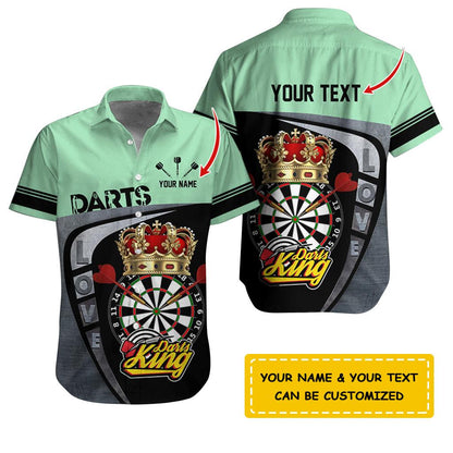 Darts Hawaiian Shirt Custom Name, Love Darts King Uniforms Personalized Aloha Hawaiian Shirts - Gift For Darts Lovers, Friend, Family