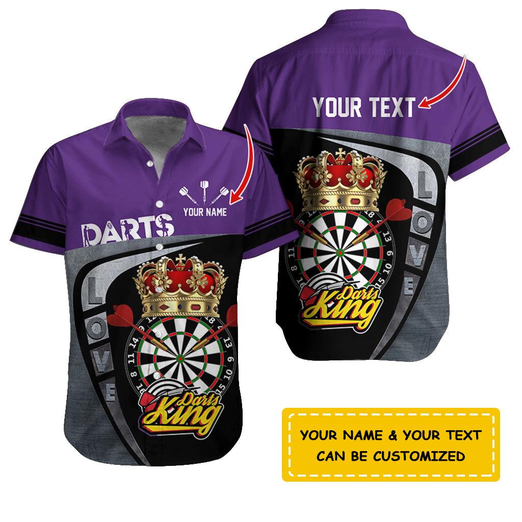 Darts Hawaiian Shirt Custom Name, Love Darts King Uniforms Personalized Aloha Hawaiian Shirts - Gift For Darts Lovers, Friend, Family