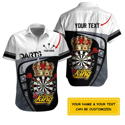 Darts Hawaiian Shirt Custom Name, Love Darts King Uniforms Personalized Aloha Hawaiian Shirts - Gift For Darts Lovers, Friend, Family