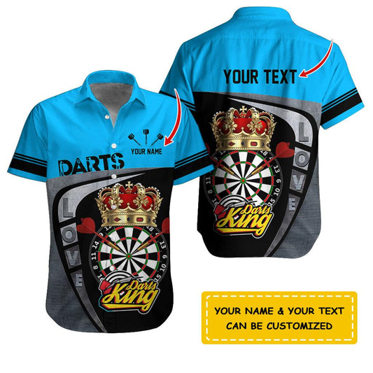 Darts Hawaiian Shirt Custom Name, Love Darts King Uniforms Personalized Aloha Hawaiian Shirts - Gift For Darts Lovers, Friend, Family