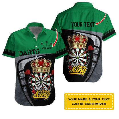 Darts Hawaiian Shirt Custom Name, Love Darts King Uniforms Personalized Aloha Hawaiian Shirts - Gift For Darts Lovers, Friend, Family