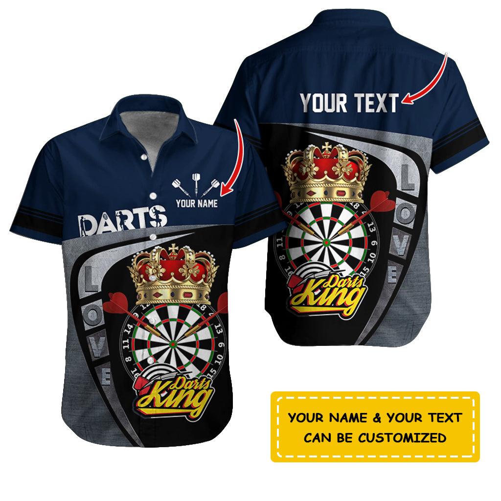 Darts Hawaiian Shirt Custom Name, Love Darts King Uniforms Personalized Aloha Hawaiian Shirts - Gift For Darts Lovers, Friend, Family