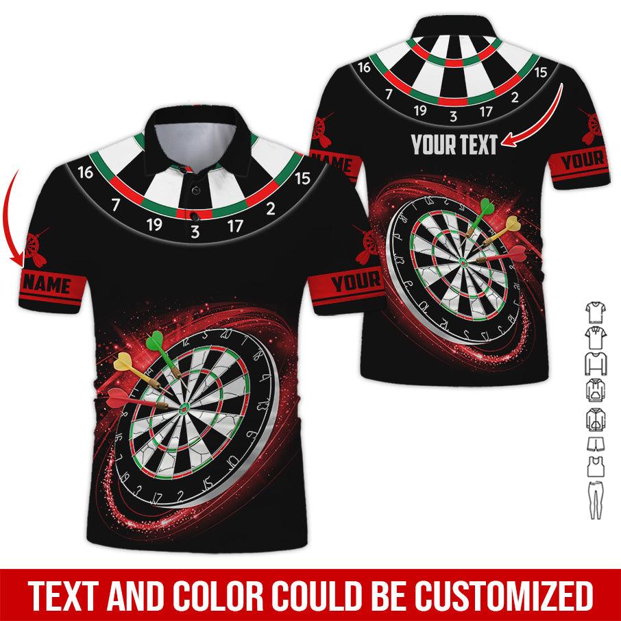Customized Name & Text Darts Polo Shirt, Darts Personalized Name Darts Polo Shirt For Men - Perfect Gift For Darts Lovers, Darts Players - Amzanimalsgift