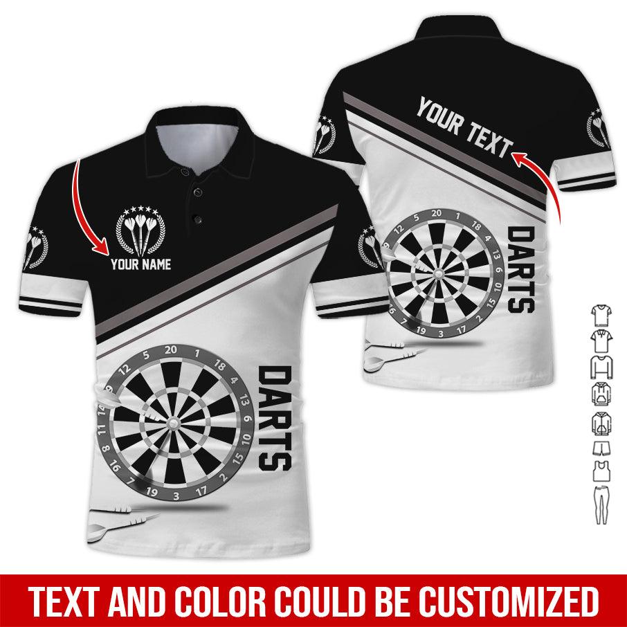 Customized Name & Text Darts Polo Shirt, Darts Personalized Name Polo Shirt For Men - Perfect Gift For Darts Lovers, Darts Players - Amzanimalsgift