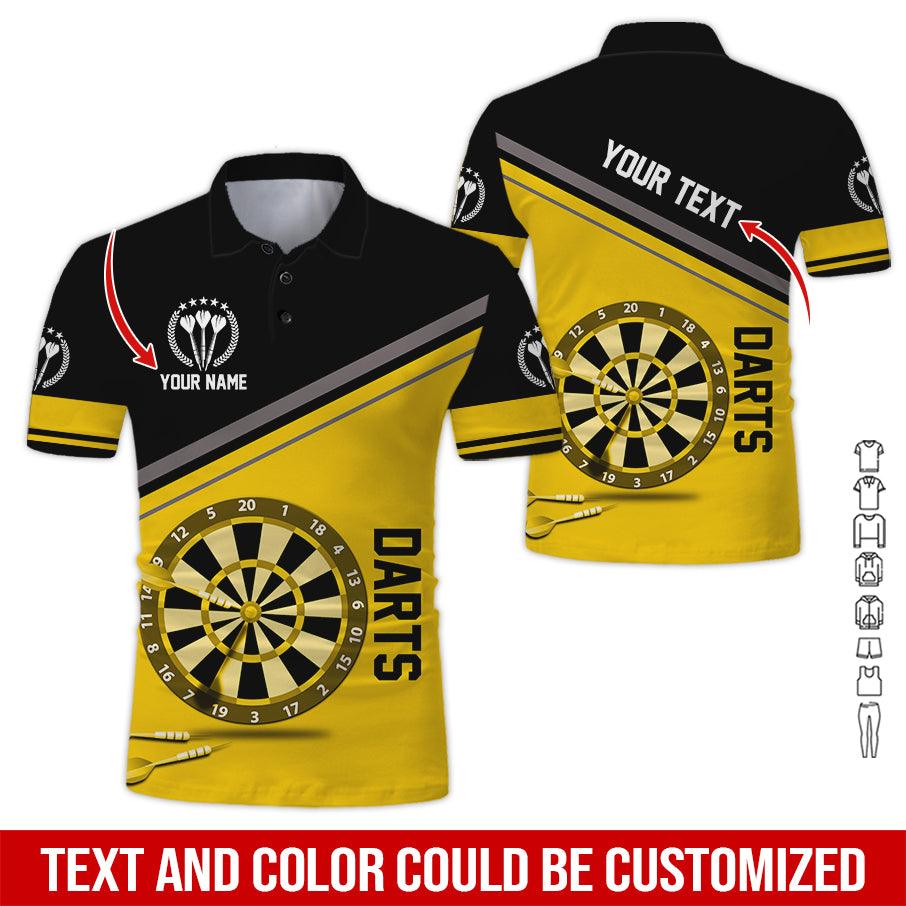 Customized Name & Text Darts Polo Shirt, Darts Personalized Name Polo Shirt For Men - Perfect Gift For Darts Lovers, Darts Players - Amzanimalsgift