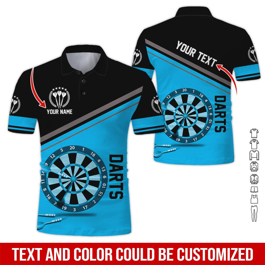 Customized Name & Text Darts Polo Shirt, Darts Personalized Name Polo Shirt For Men - Perfect Gift For Darts Lovers, Darts Players - Amzanimalsgift