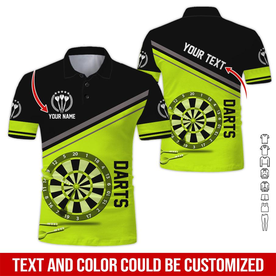 Customized Name & Text Darts Polo Shirt, Darts Personalized Name Polo Shirt For Men - Perfect Gift For Darts Lovers, Darts Players - Amzanimalsgift