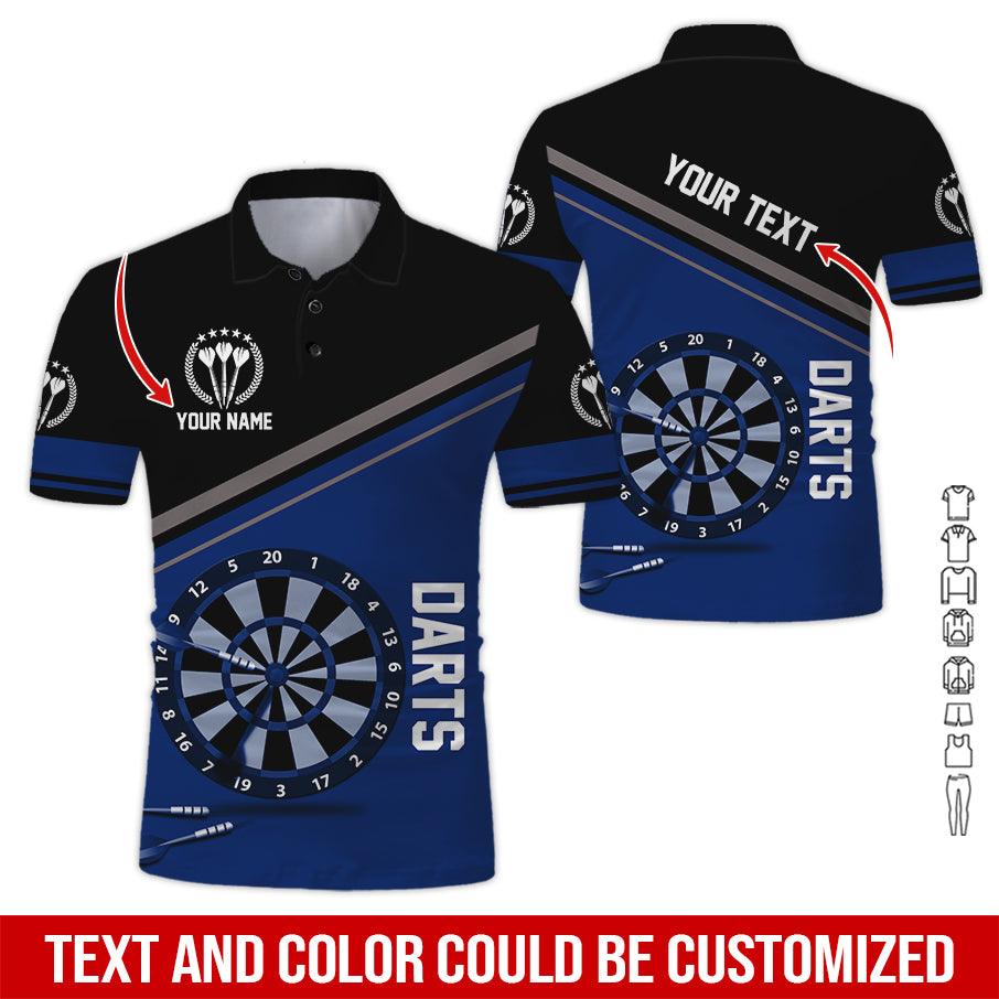 Customized Name & Text Darts Polo Shirt, Darts Personalized Name Polo Shirt For Men - Perfect Gift For Darts Lovers, Darts Players - Amzanimalsgift