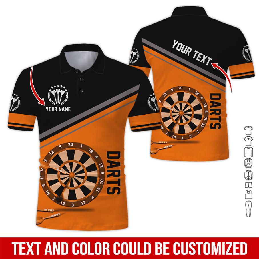 Customized Name & Text Darts Polo Shirt, Darts Personalized Name Polo Shirt For Men - Perfect Gift For Darts Lovers, Darts Players - Amzanimalsgift