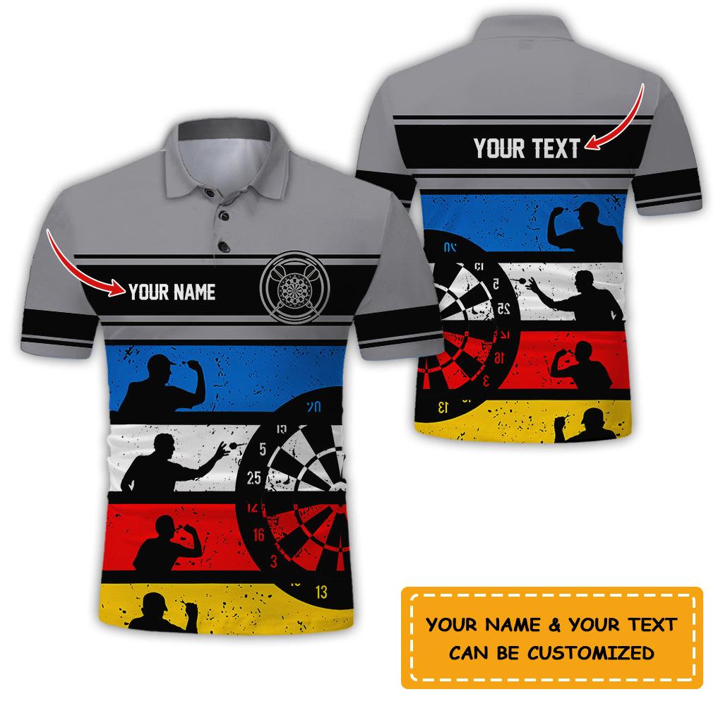 Customized Name & Text Darts Polo Shirt, I Play Darts Personalized Darts Uniforms Polo Shirt For Men - Perfect Gift For Darts Lovers, Darts Team Players - Amzanimalsgift